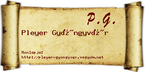 Pleyer Gyöngyvér névjegykártya